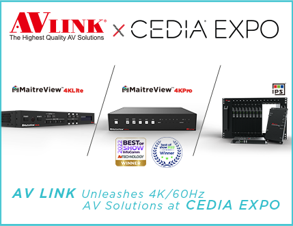 上展科技(AV LINK)在CEDIA EXPO推出4K/60Hz影音解決方案